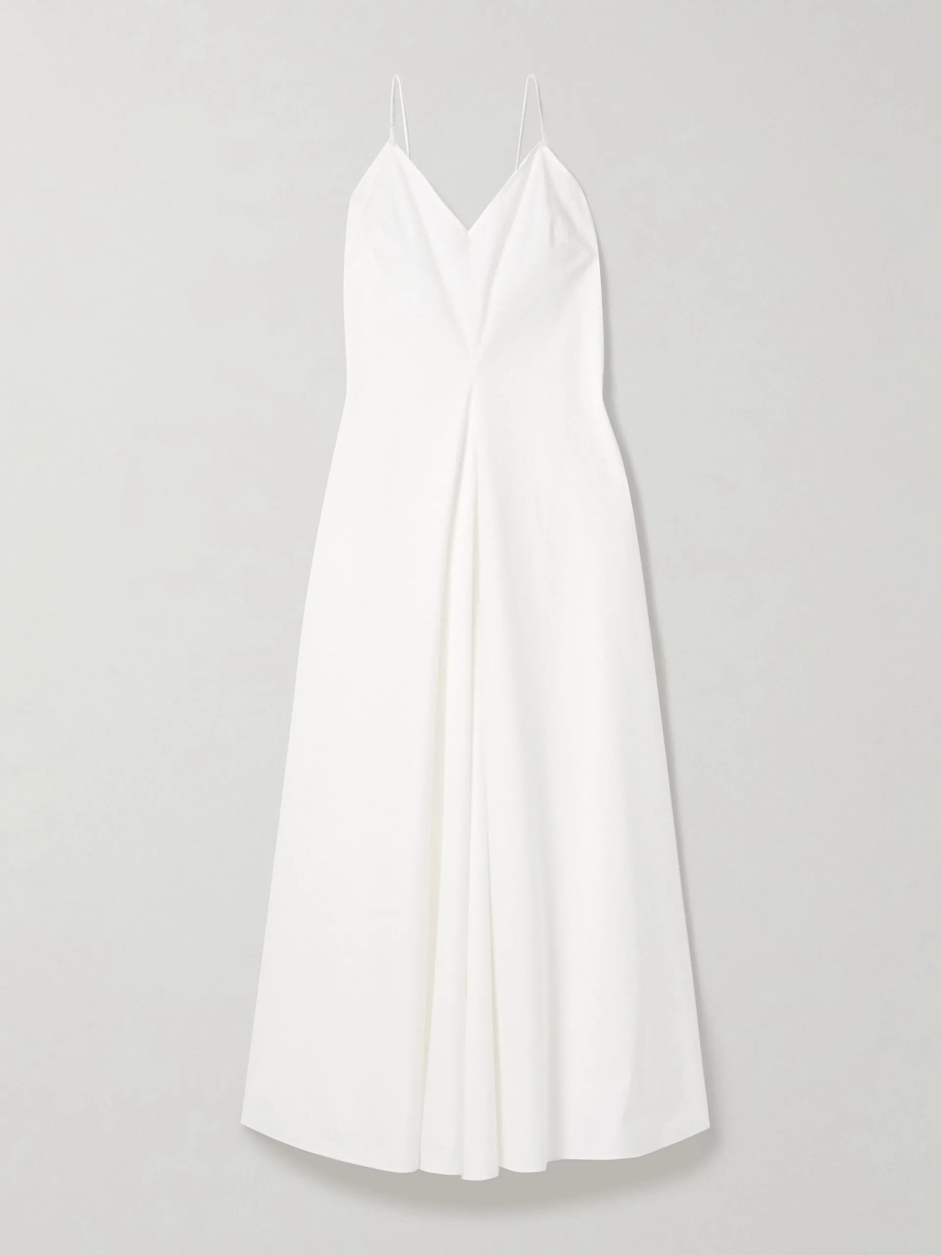 Pleated cotton-poplin midi dress