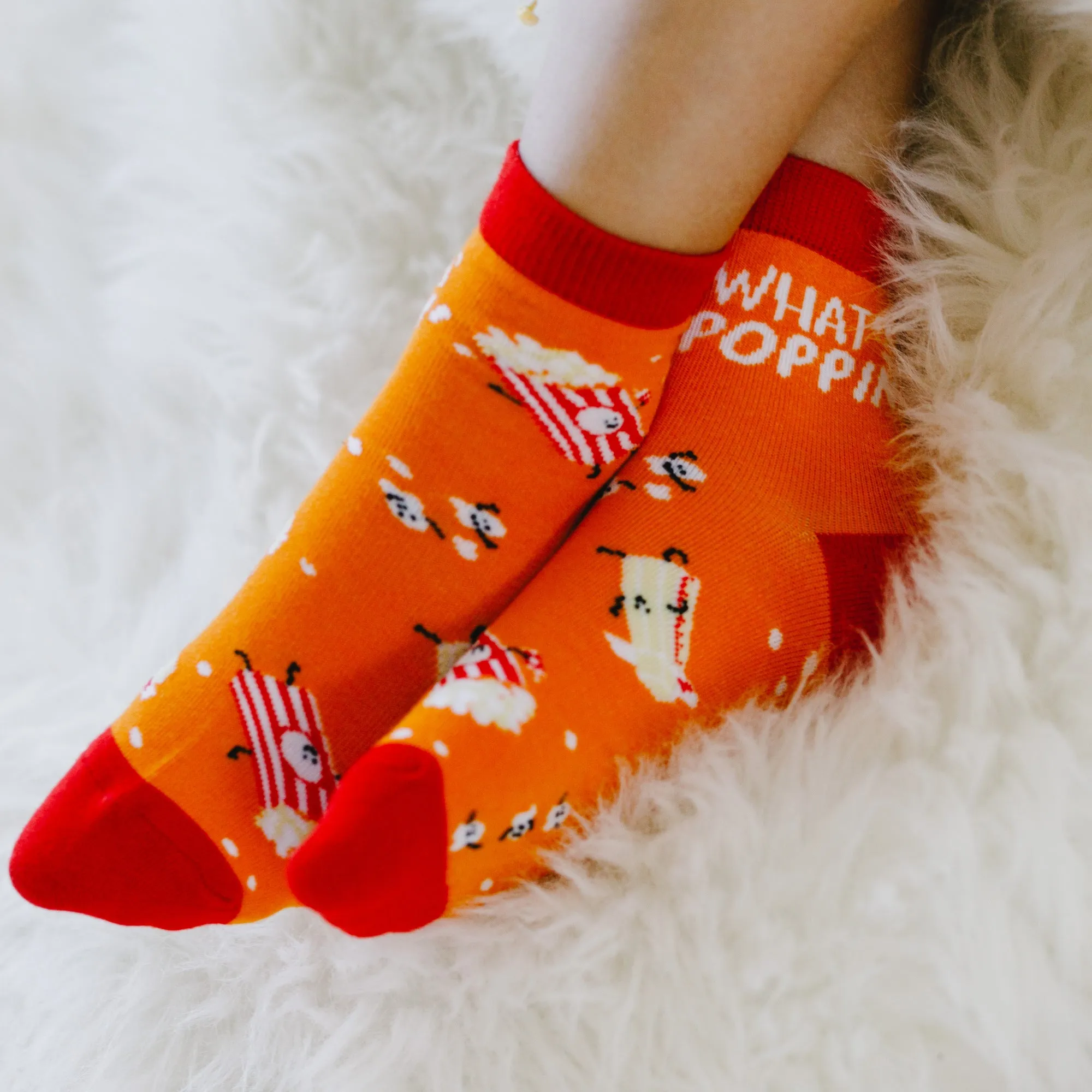 Popcorn M/L Youth Cotton Blend Crew Socks