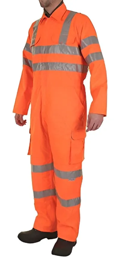 Railway Spec Hi Vis Coverall With Cargo Pockets & Teflon Coating Beeswift Rsc-RIS 3279