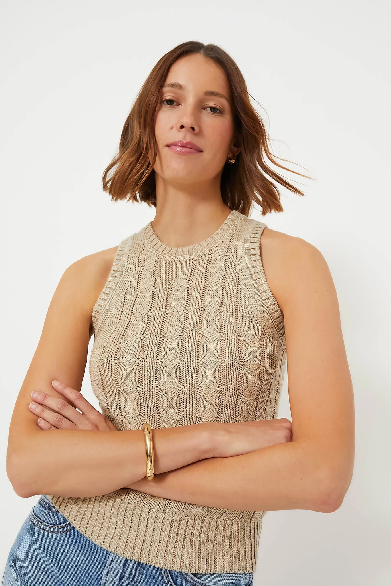 Stone Khaki Jerrel Knit Tank