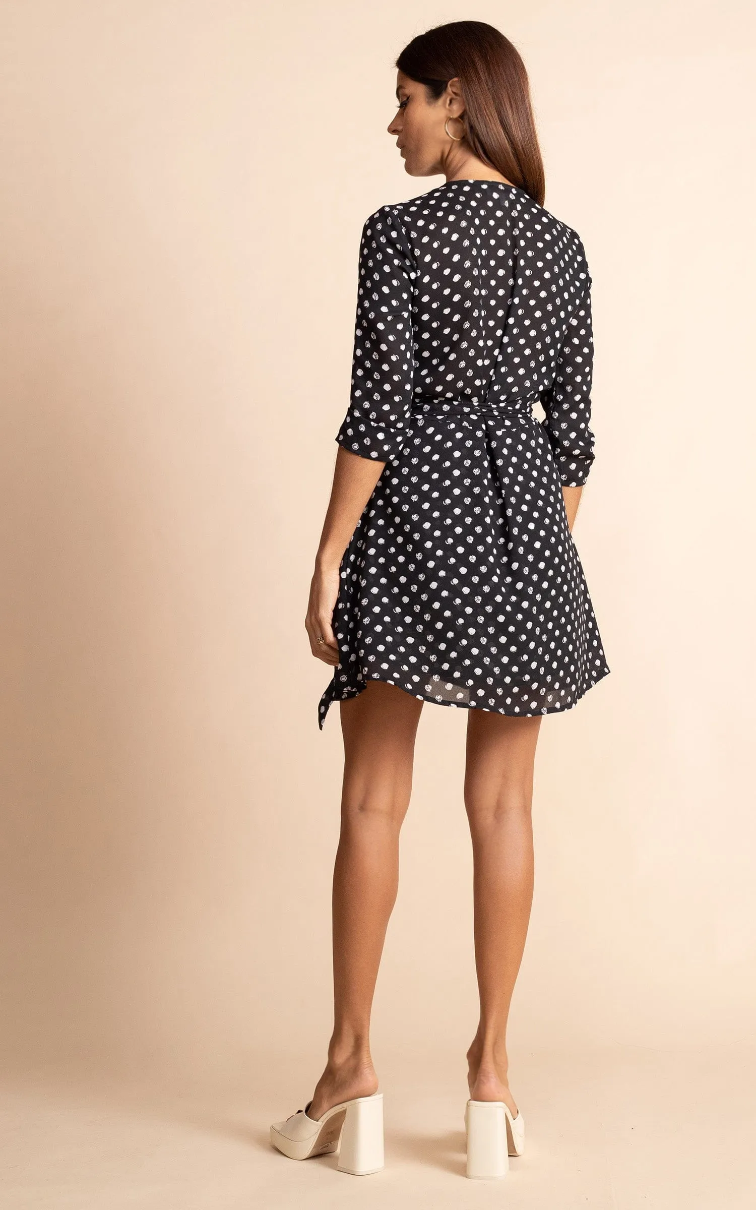 Teagan Mini Dress in Black Polka Dot