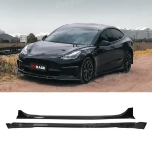 Tesla Model Y 3 Side Skirts Splitter Lip ABS Body Kit Extensions Diffuser Panel Pair F Style