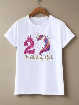 Unicorn Birthday Celebration Tee for Girls: Magical Party Wear