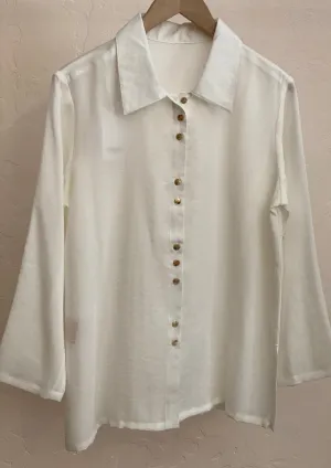 White Fun Buttons Shirt