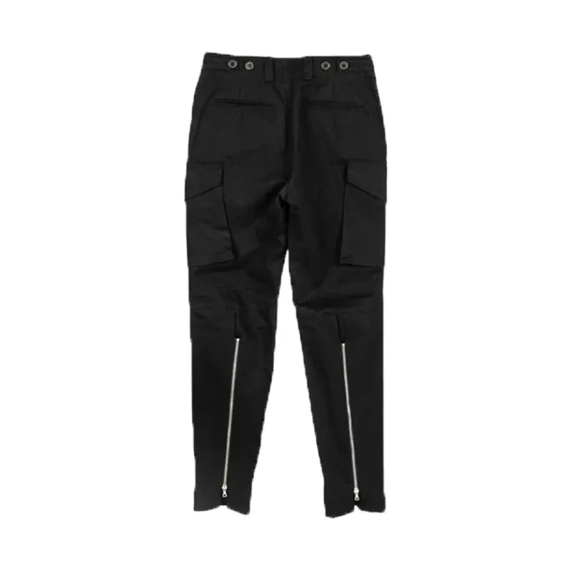 Wiaofellas Back Zipper Pockets Retro Black Overalls for Men and Women Streetwear Casual Oversize Cargo Pants Loose Vibe Style Trousers