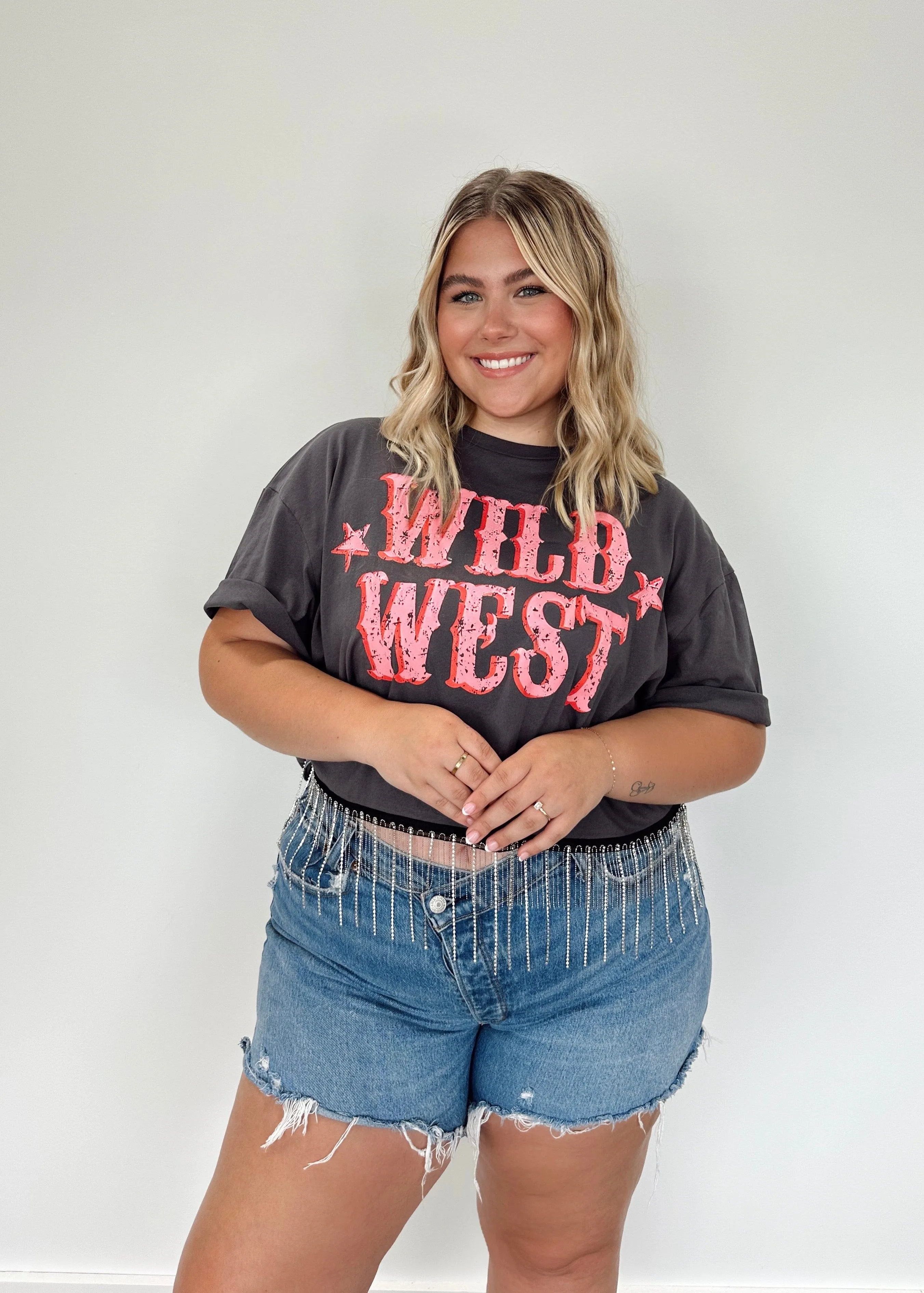 Wild West Rhinestone Fringe Top