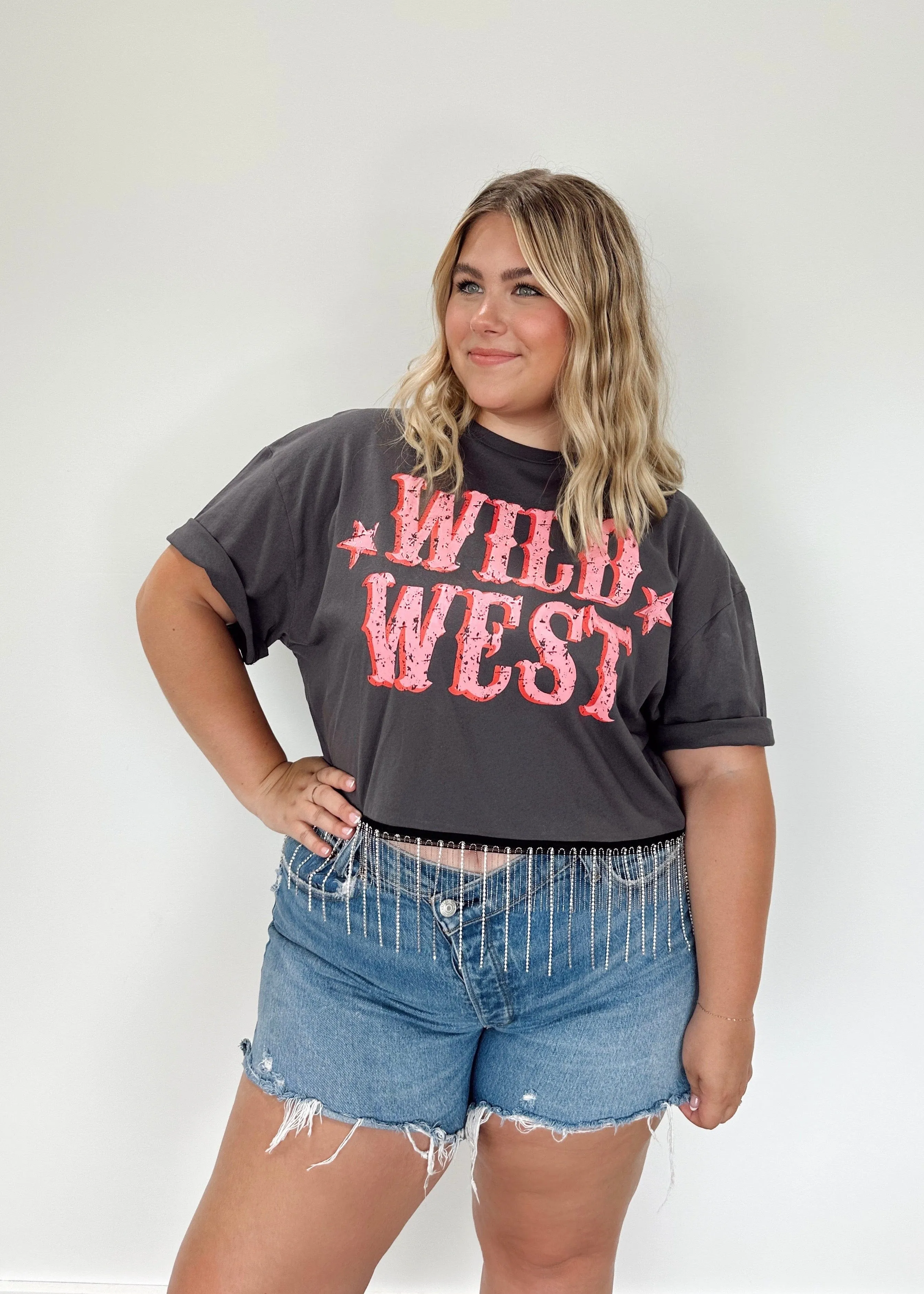 Wild West Rhinestone Fringe Top