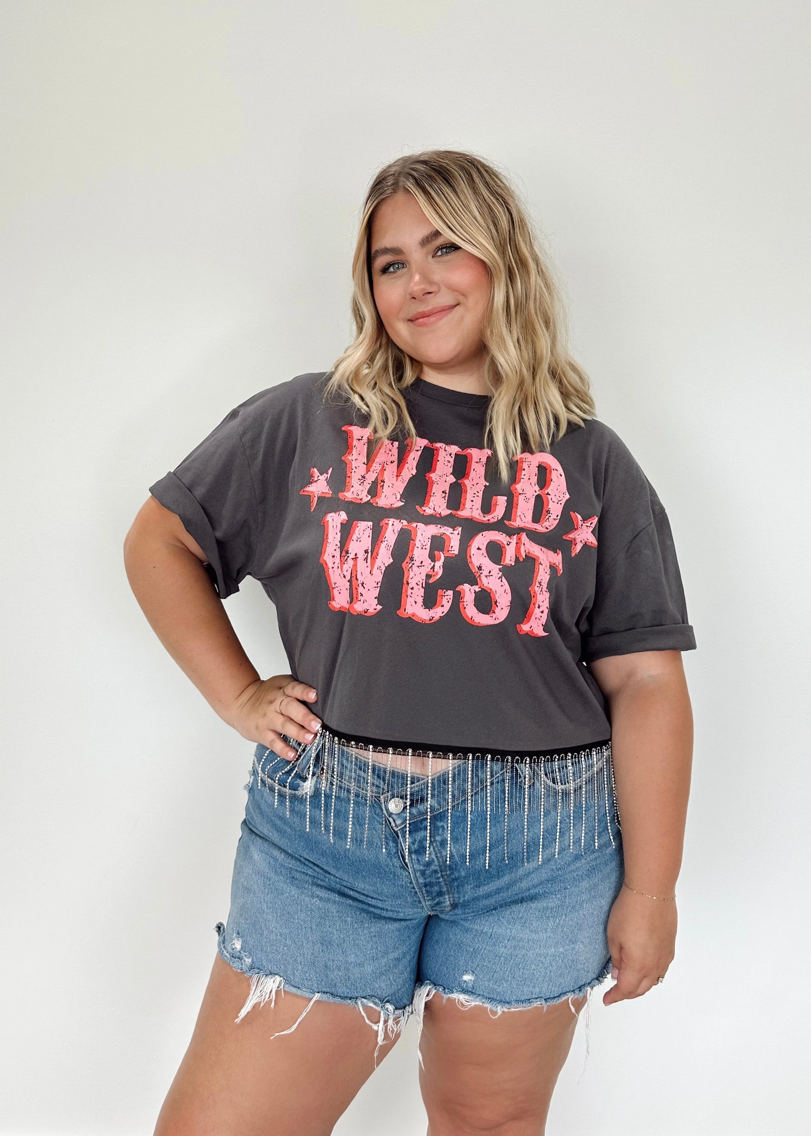 Wild West Rhinestone Fringe Top