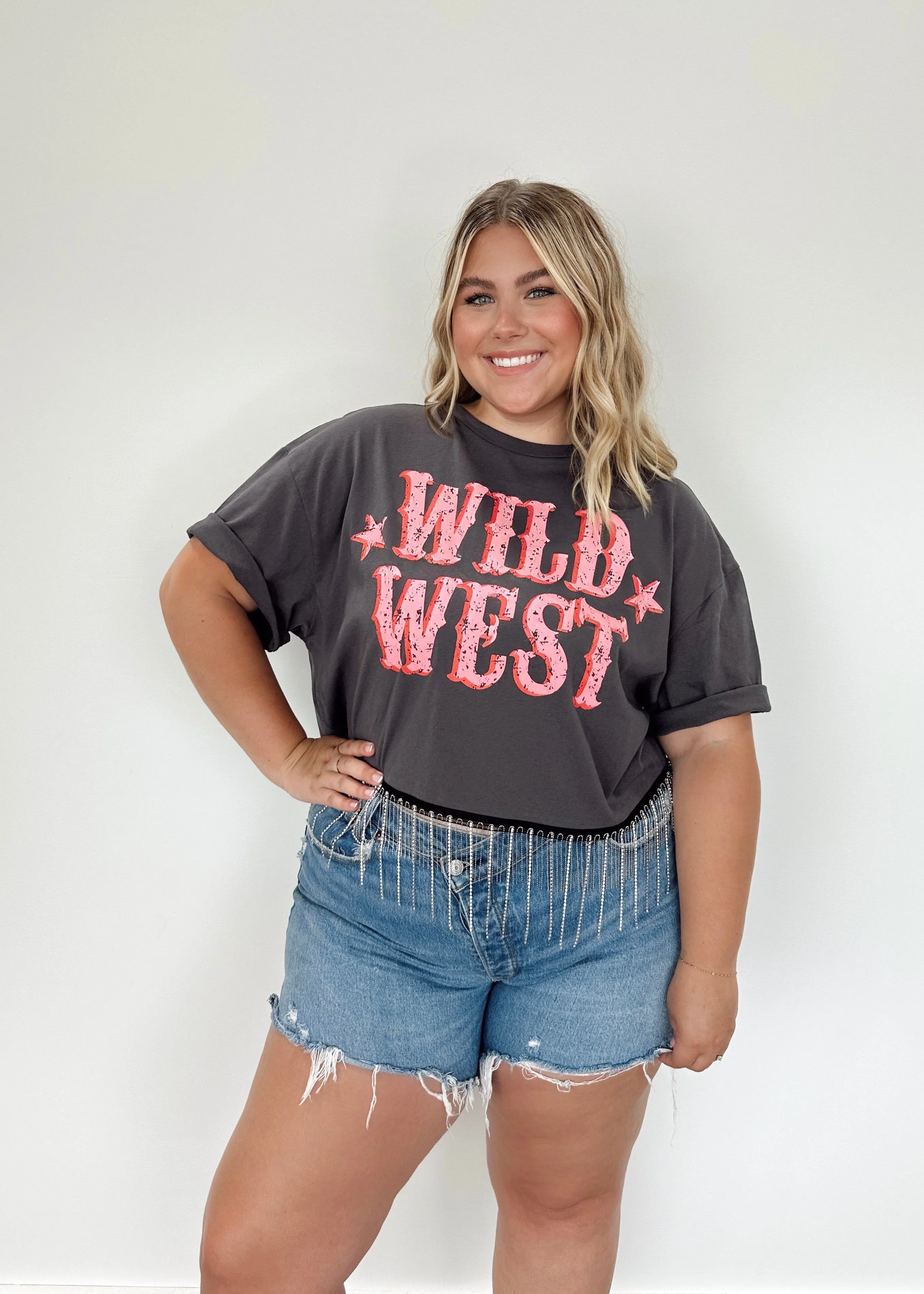 Wild West Rhinestone Fringe Top