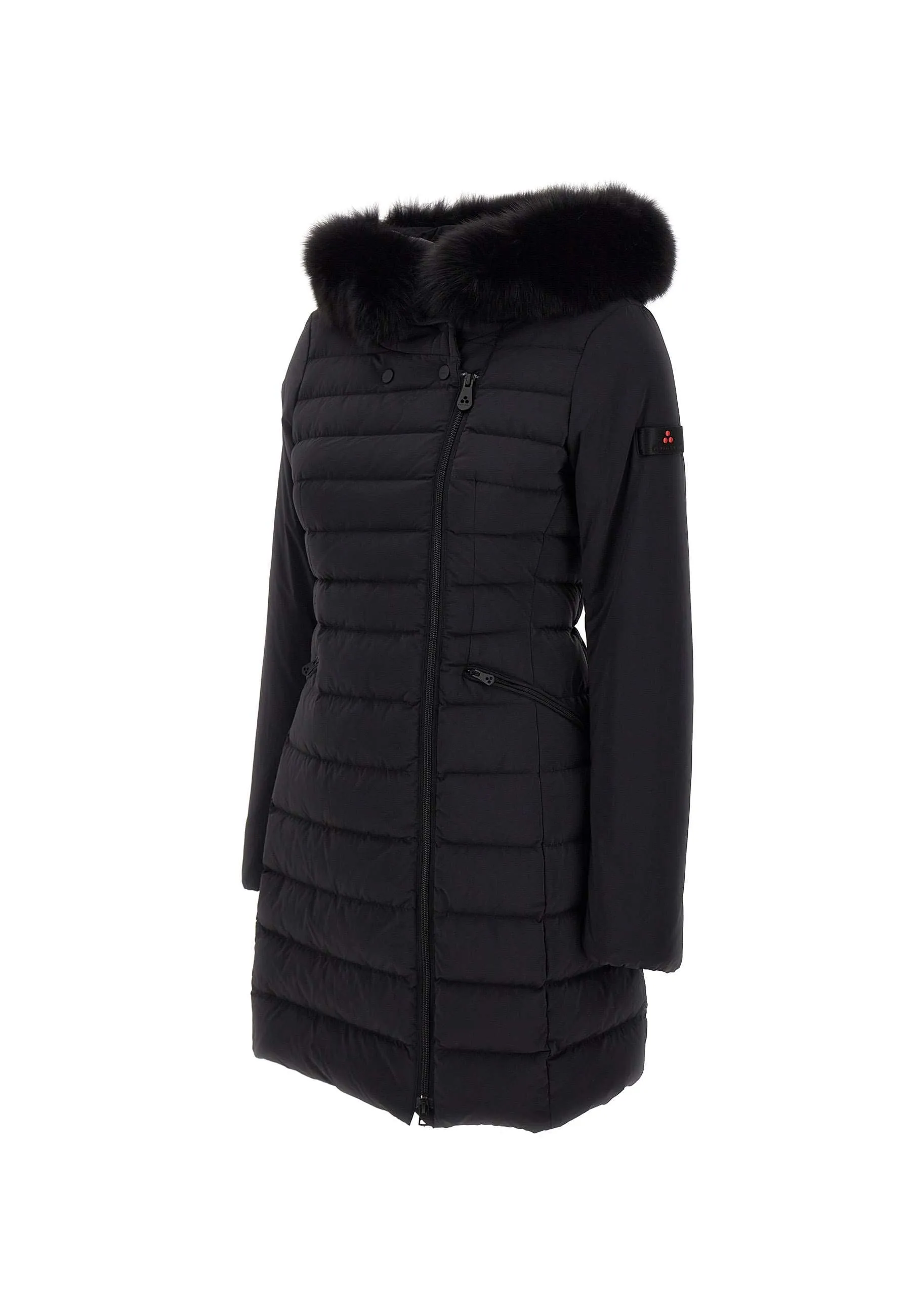 Women's Black Down Jacket with Fur