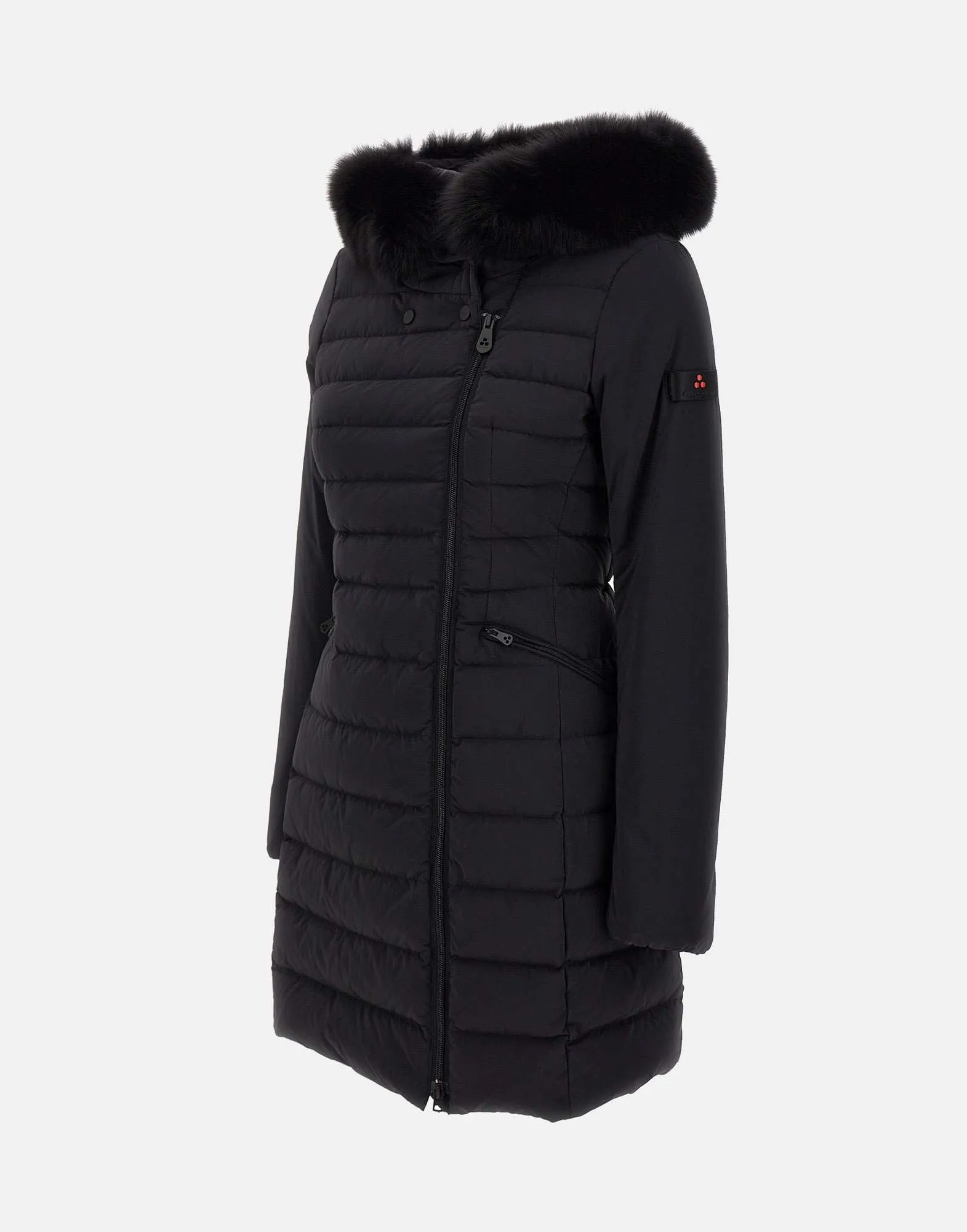 Women's Black Down Jacket with Fur