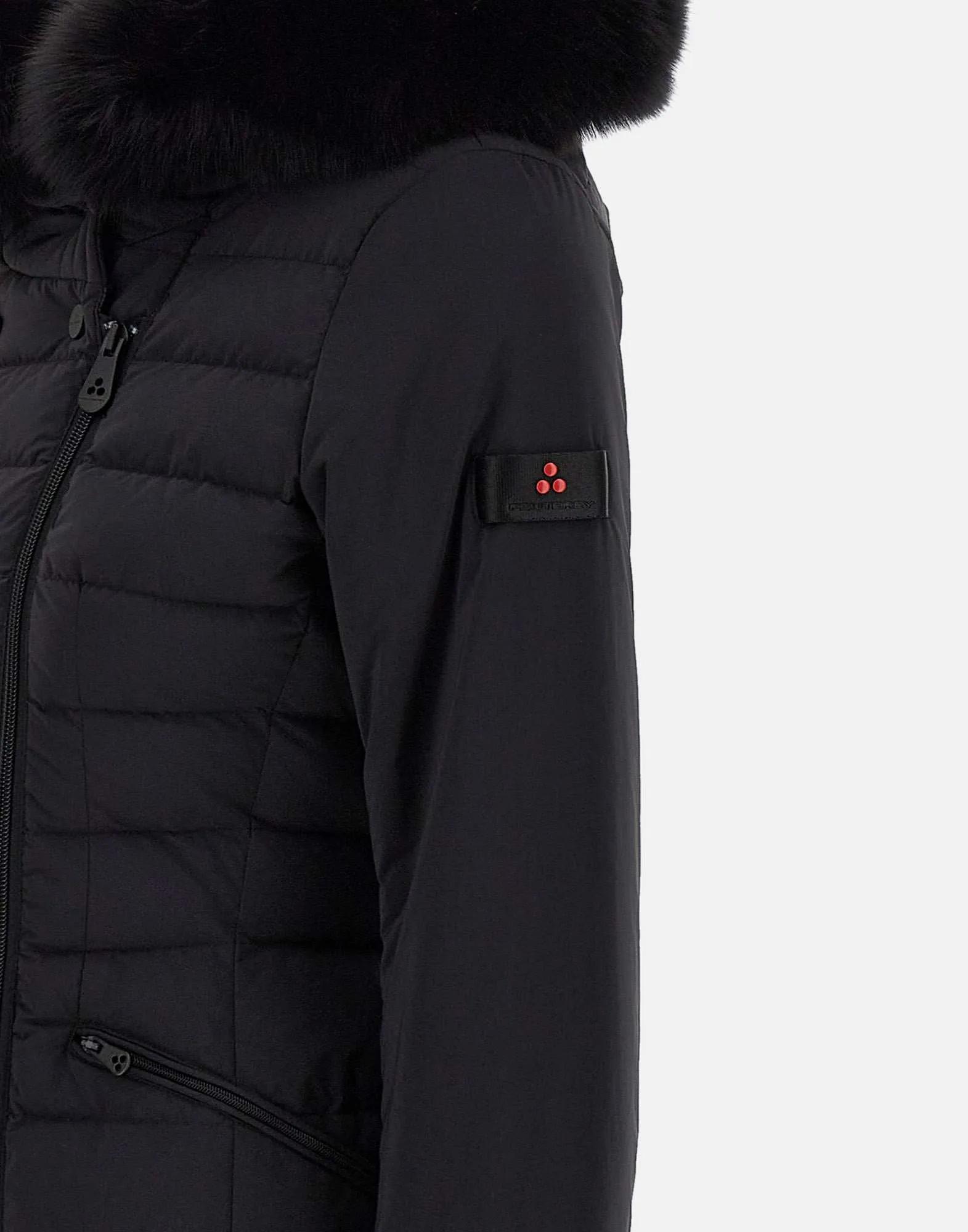 Women's Black Down Jacket with Fur