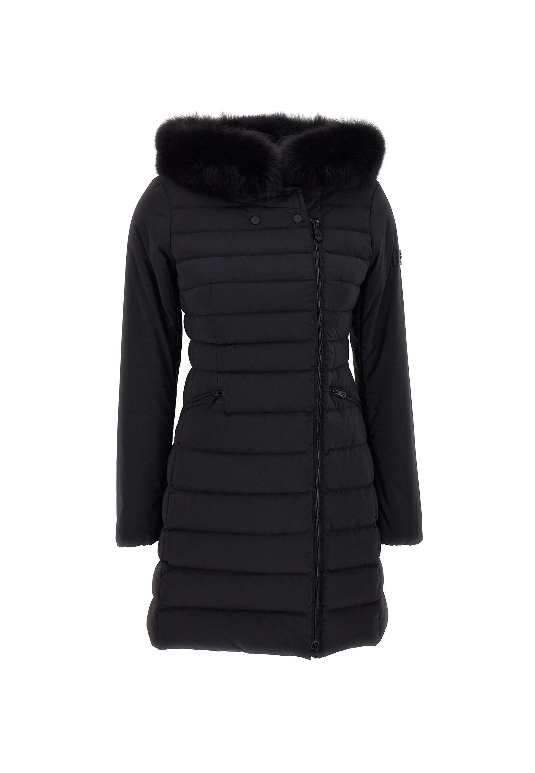 Women's Black Down Jacket with Fur