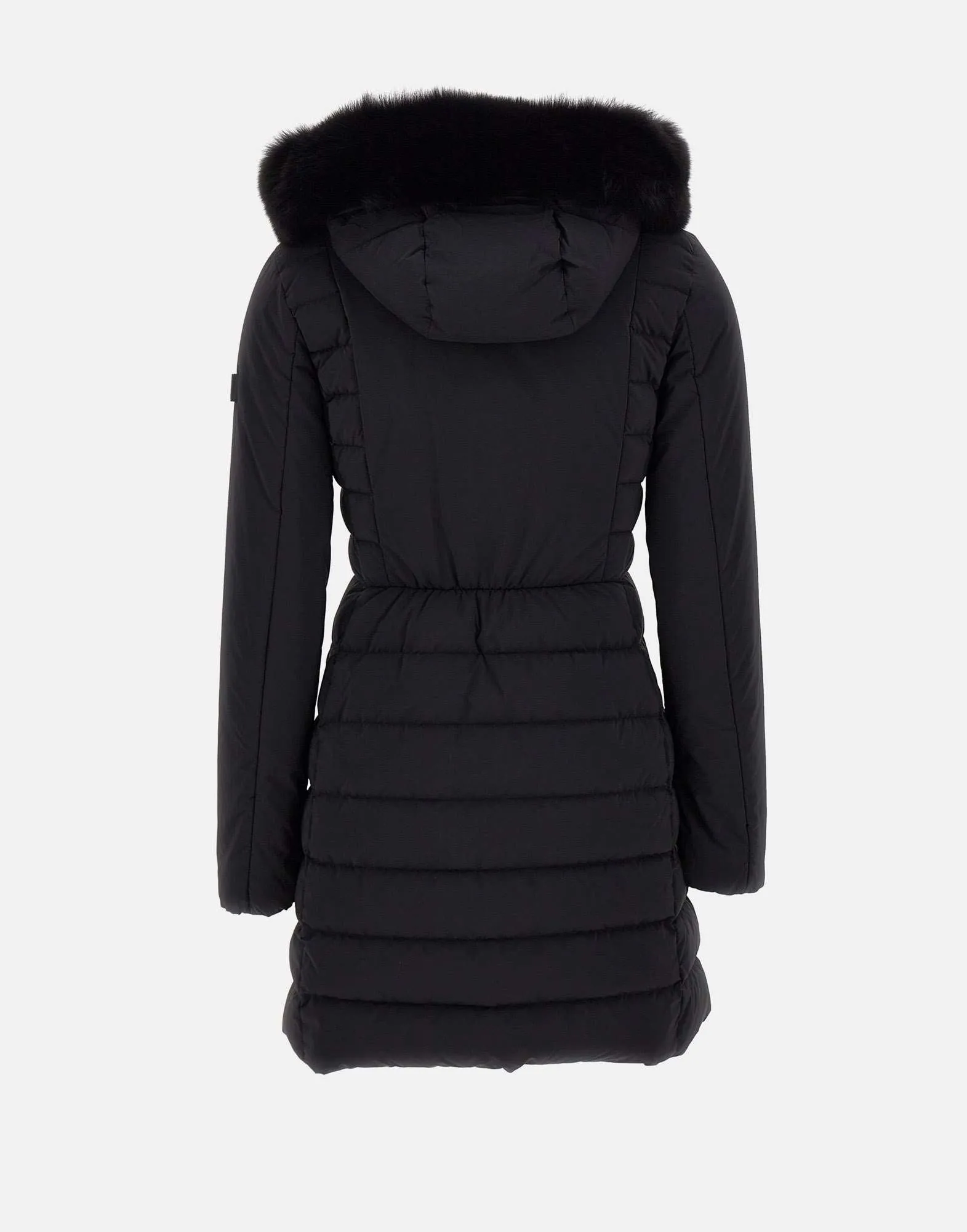 Women's Black Down Jacket with Fur