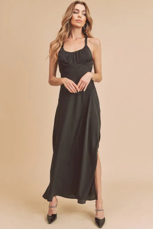 Womens Fashion Maxi dress backless high slit casual to night evening dress