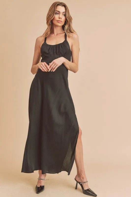 Womens Fashion Maxi dress backless high slit casual to night evening dress