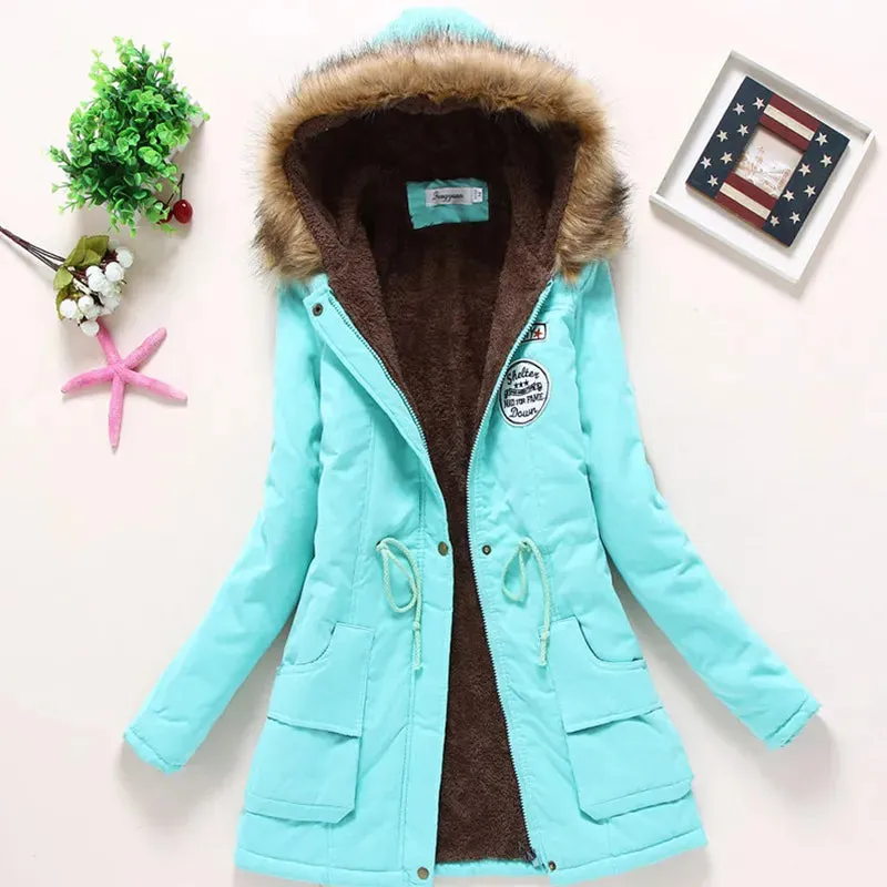 Women's Light Weight Jacket Medium-Long Hooded Coat