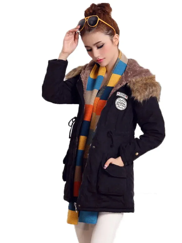 Women's Light Weight Jacket Medium-Long Hooded Coat