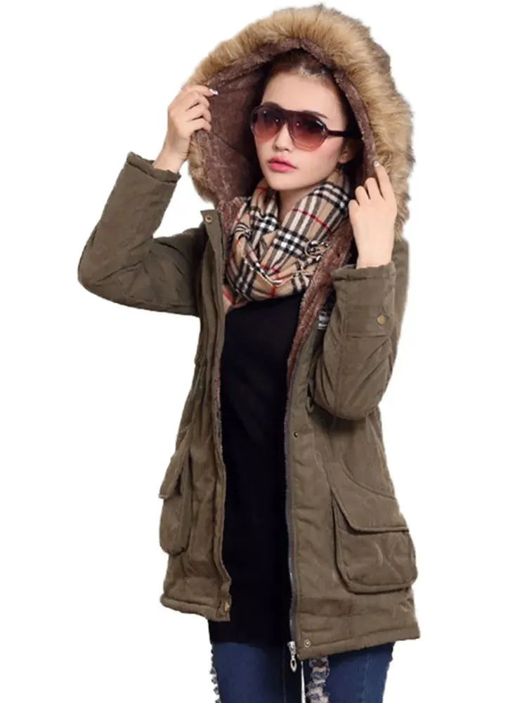 Women's Light Weight Jacket Medium-Long Hooded Coat