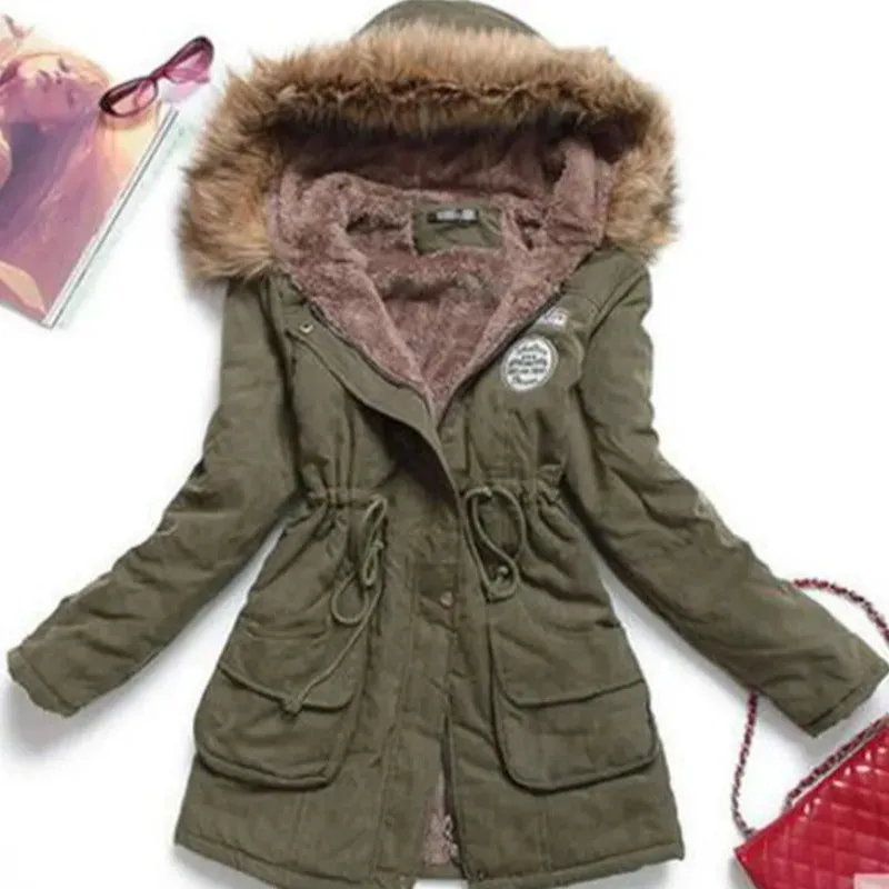 Women's Light Weight Jacket Medium-Long Hooded Coat