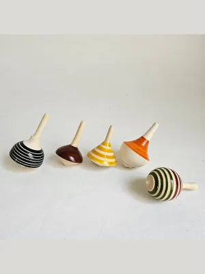 Wooden Spinning Tops: 5pcs